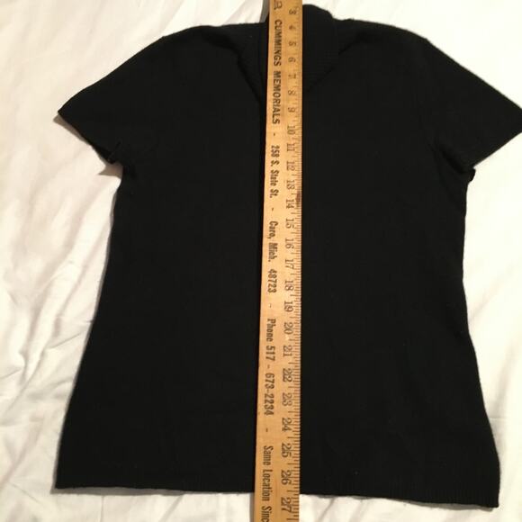 Magaschoni  100 % cashmere black short sleeve turtleneck old school money - Picture 6 of 7